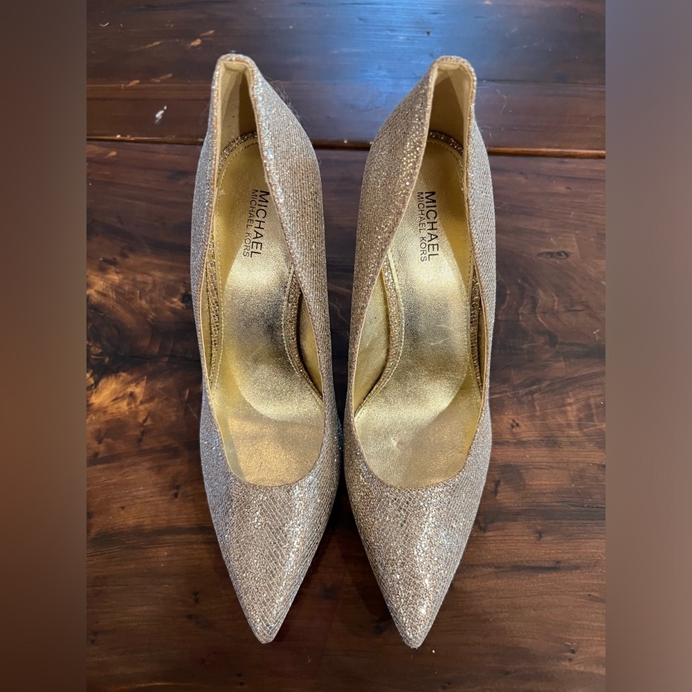 Michael Kors Gold Glitter Heels